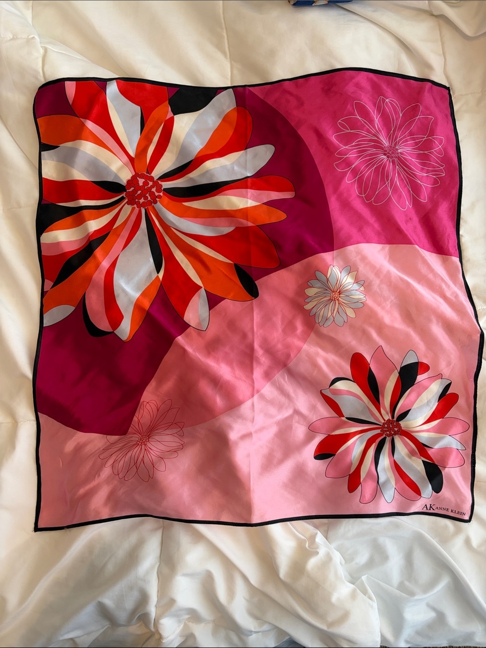 Anne Klein Pink and Red Floral Scarf